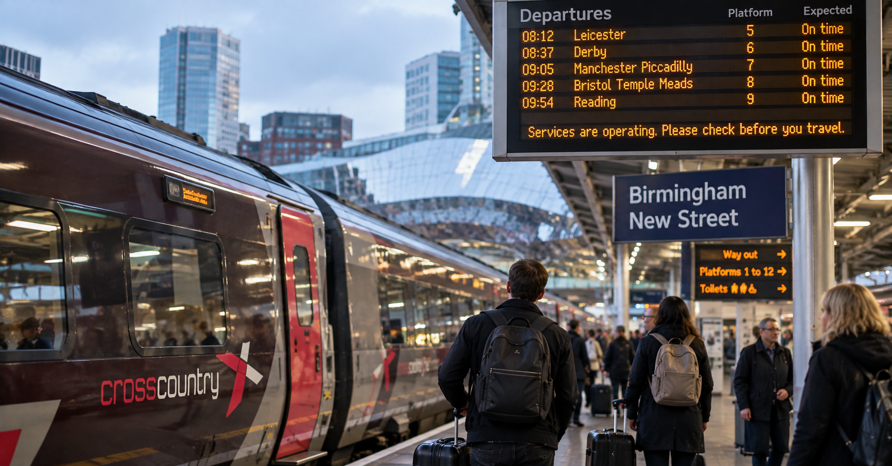 CrossCountry Monday Train timetable after Birmingham outage