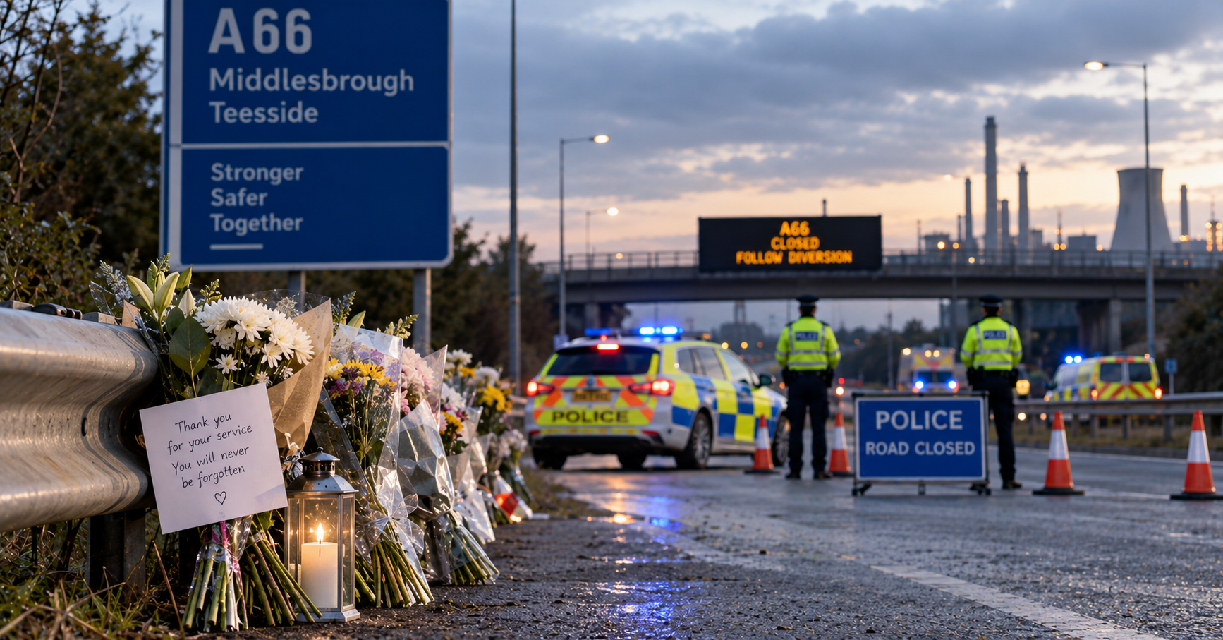 PC Matthew Blades, PC Tom Clough mourned after A66 crash